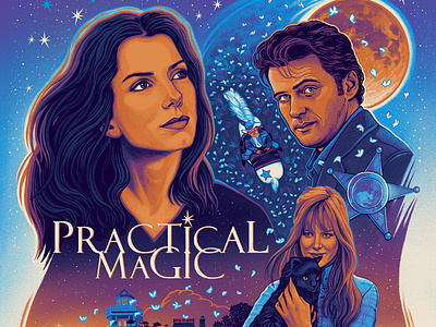 PRACTICAL MAGIC - Illustrated Movie Poster fanart illustration movie poster poster