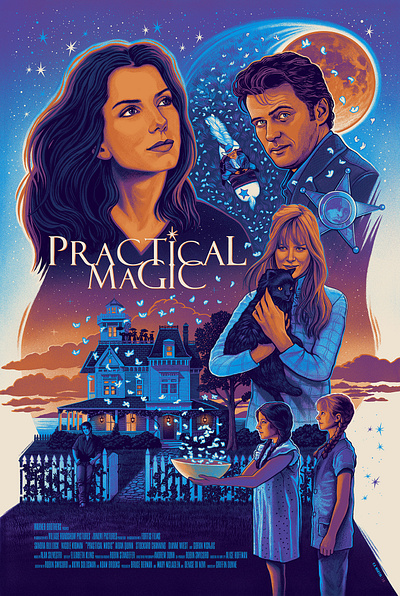 PRACTICAL MAGIC - Illustrated Movie Poster fanart illustration movie poster poster