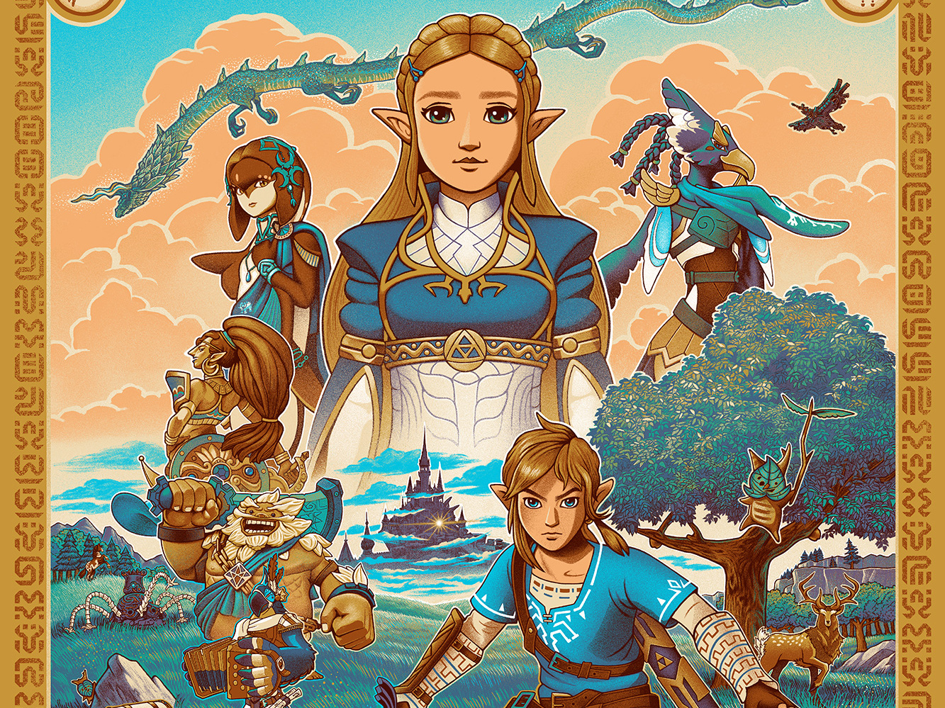 LEGEND OF ZELDA - Breath of The Wild Illustrated Poster by C.A. Martin ...