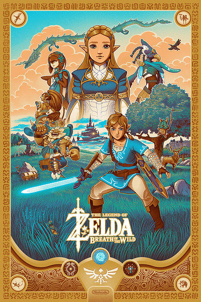 LEGEND OF ZELDA - Breath of The Wild Illustrated Poster fanart illustration poster video game poster