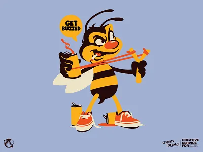 Buzzed! beer character design graphics illustration t shirt design vans vector vector design