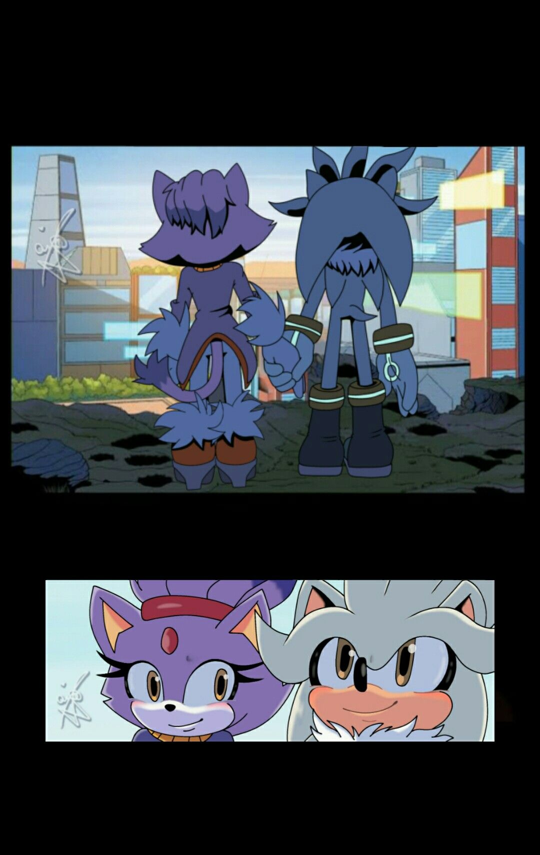 The New Future art artist blaze the cat comics couple design digitalart digitalartist drawing hqs idw illustration redesign redraw silvaze silver the hedgehog