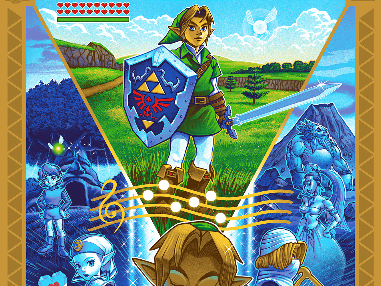 LEGEND OF ZELDA Ocarina of Time - Illustrated Poster by C.A. Martin on ...