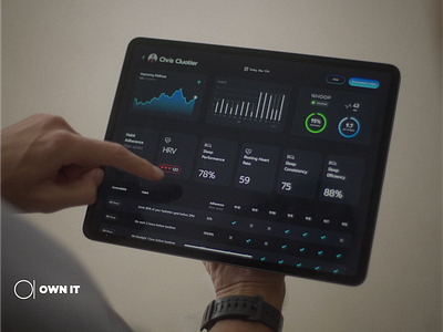 Own It ap design athletes branding dashboard digital design metrics mobile design performance sports ui ui design web app