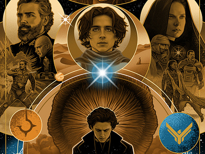 DUNE - Illustrated Movie Poster fanart illustration movie poster poster