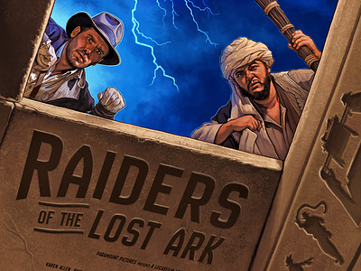 RAIDERS OF THE LOST ARK - Illustrated Movie Poster fanart illustration movie poster poster