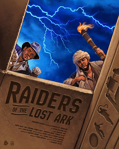 RAIDERS OF THE LOST ARK - Illustrated Movie Poster fanart illustration movie poster poster