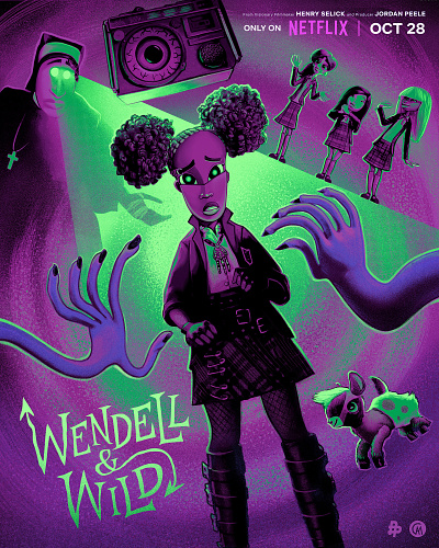 WENDELL & WILD - Illustrated Movie Poster fanart illustration movie poster poster