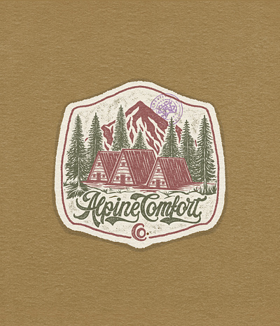 Alpine Comfort Co. app brand branding company brand logo company branding company logo design graphic design handmade illustration lettering logo typeface typography ui ux vector vintage vintage badge vintage font