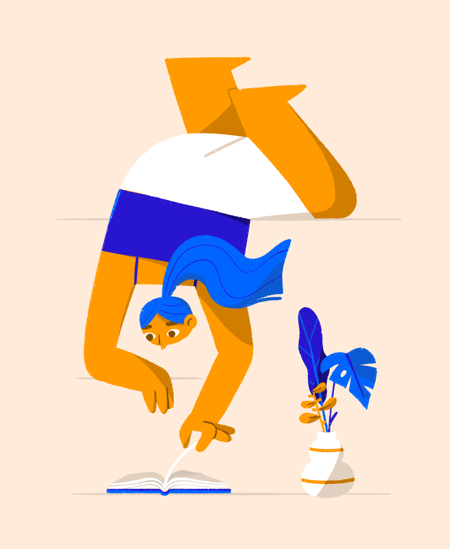 📖 🌿 2d book character illustration plant procreate