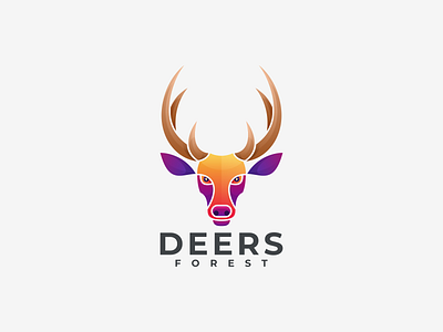 DEERS FOREST branding deers coloring deers forest logo deers graphic design deers logo icon logo