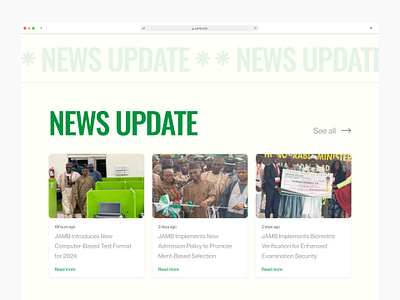 JAMB Web UI - 3 & 4 creativedesign creativewebdesign creativewebui design typography ui ux webdesign website