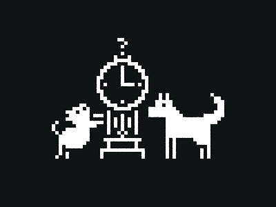 Wolf & Piglet icon illustration pixel retro story