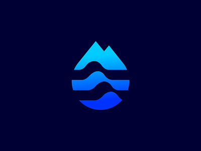 WATER DROP + MOUNTAIN ICON app branding design graphic design icon illustration logo minimal ui vector