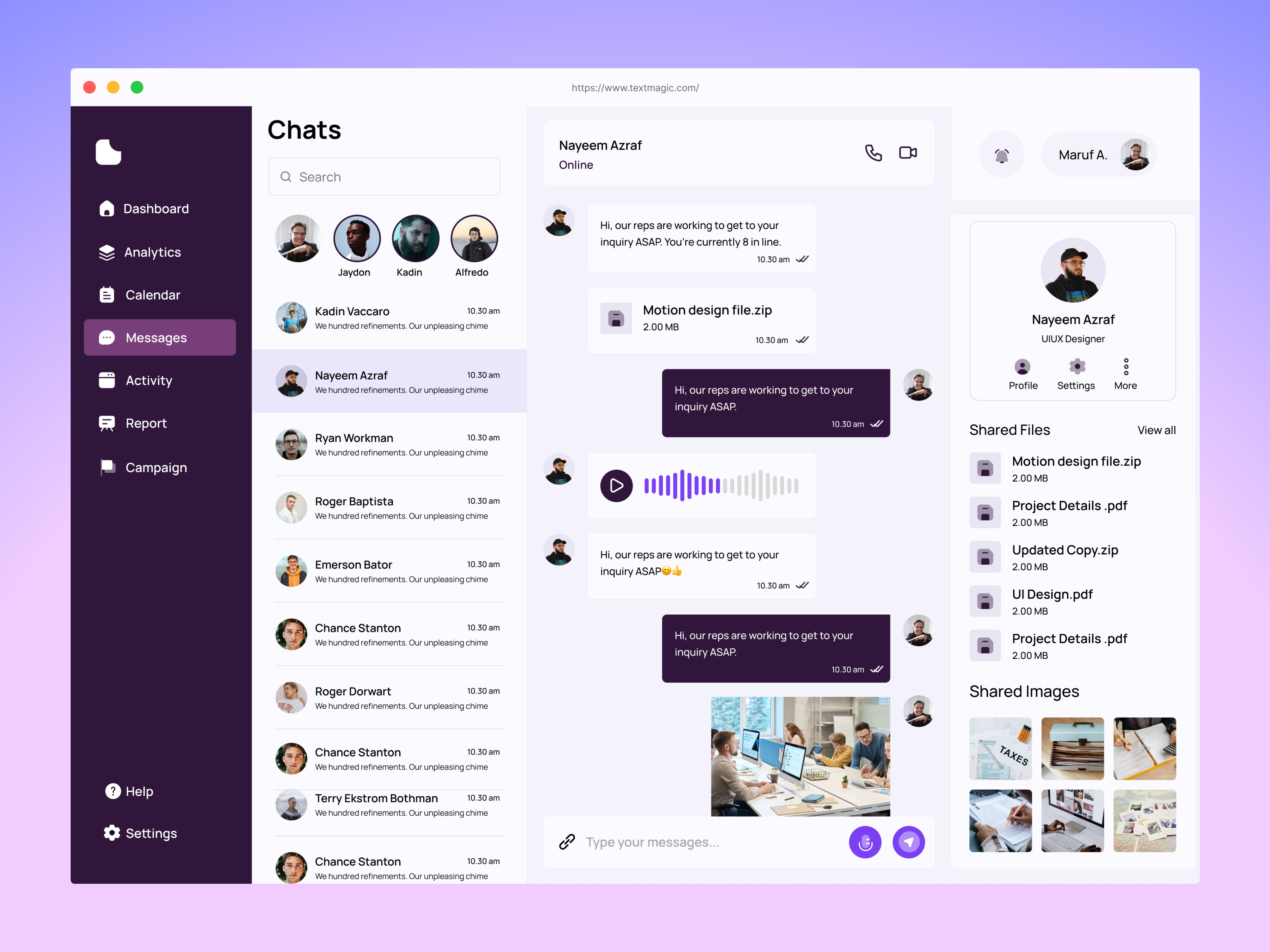 TextMagic - Text Message Marketing Software for Business admin dashboard admin panel admin ui business call chatting community dashboard email group marketing message product saas threads uiux