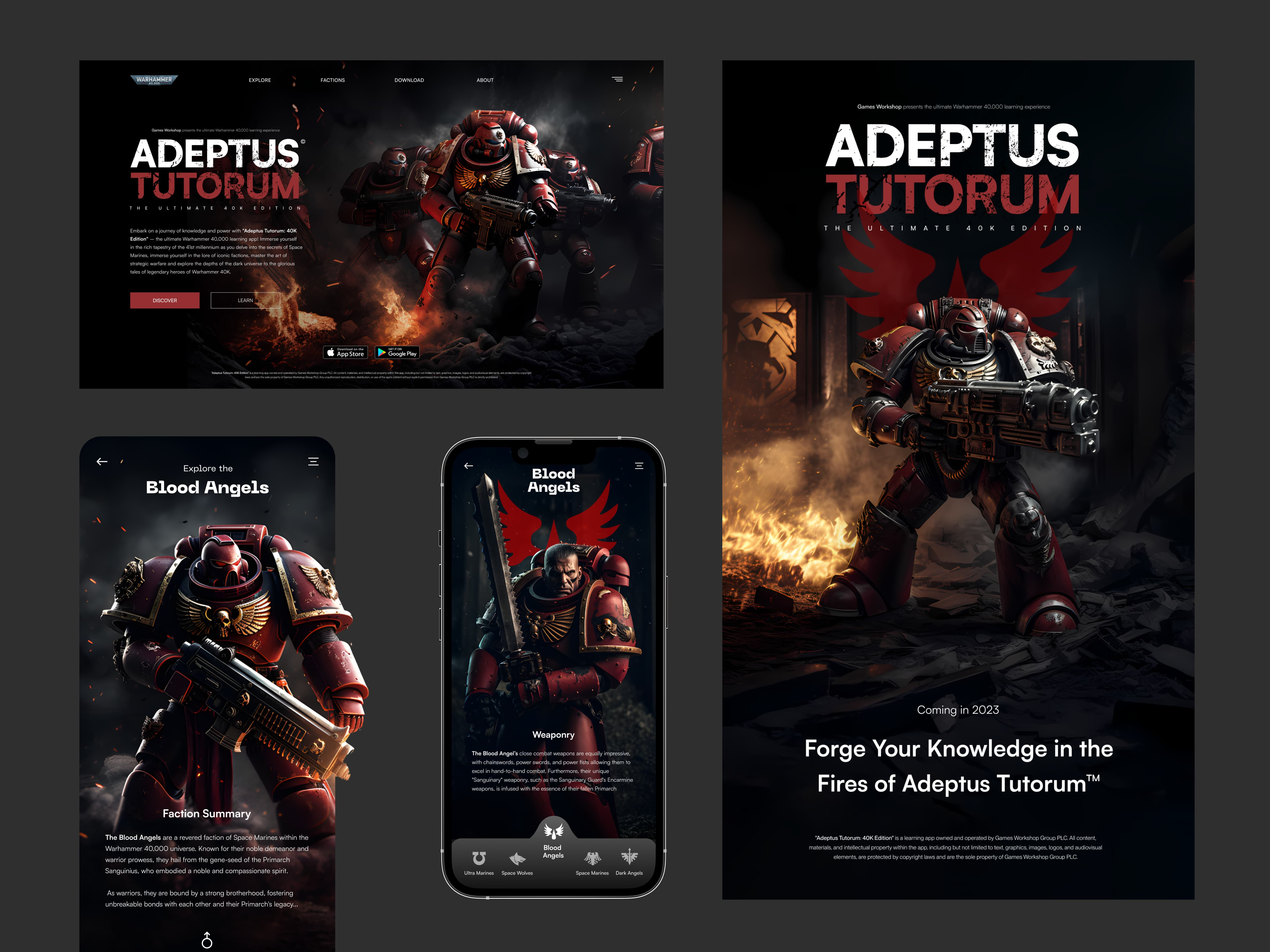 Warhammer 40k &ldquo;Adeptus Tutorum&rdquo; Learning App UI &amp; Art Direction by 