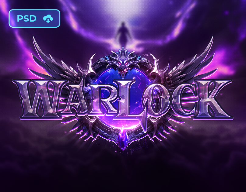 [DOWNLOAD] Fantasy Game Logo PSD Text Effect Template - Warlock fantasy game logo l2 lineage2 logo template logo text effect metin2 mmorpg