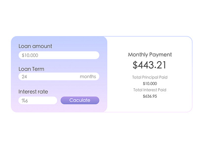 Simple Loan Calculator appdesign caculator humaninterface mobileapp productdesign ui uikit webdesign