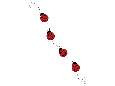 Lady Beetle Chain adobe illustrator bug coccinellidae cute cute insect illustration insect kawaii kawaii animal kawaii insect kawaii ladybug lady beetle lady bird ladybug minimal red ladybug vector