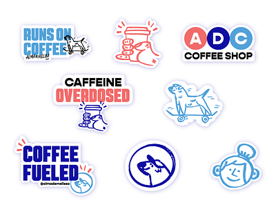 stickers swag for ADM. branding design graphic design illustration mexico stickers vector