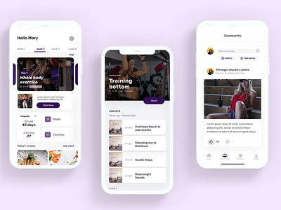 Fitness White Label App app design community design fitness fitnessapp mobile app ui ui ux ui ux design ux ui uxuidesign workout workoutapp