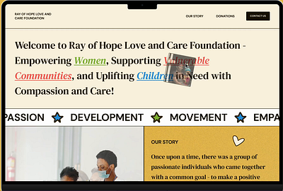 Landing page for a charity organization design ui ux webdesign
