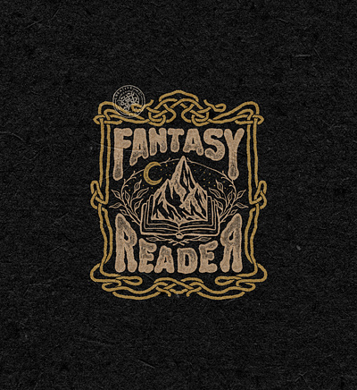 Fantasy Reader (Book Cover) app brand branding company brand logo company branding company logo design graphic design handmade illustration lettering logo typeface typography ui ux vector vintage vintage badge vintage font