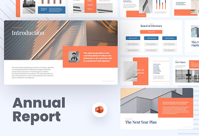 Vermilion Blue Professional Modern Presentation Annual Report annual report business charts pitch deck powerpoint powerpoint template presentation template