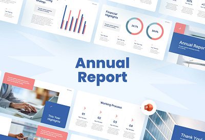 Persian Blue Coral Simple and Modern Presentation Annual Report annual report business business report charts pitch deck powerpoint powerpoint template ppt presentation template slides