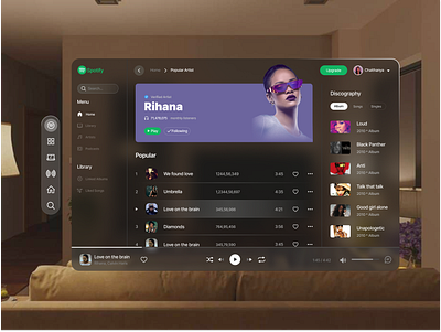 Recreating Vision Pro - Spotify design build2.0 design ui watchmegrow