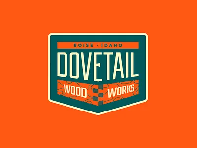 Dovetail Woodworks badge branding logo minimal texture typography wood