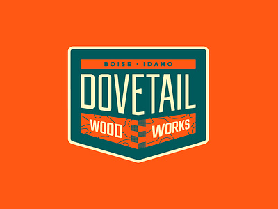Dovetail Woodworks badge branding logo minimal texture typography wood