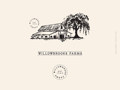 Willowbrooks Farms Brand Design barn illustration brand design branding design farm graphic design illustration logo logo design serif font typeface typography vector vintage illustrations vintage inspired font