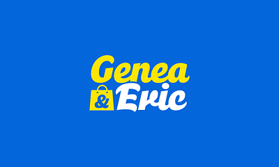 Genia & Eric 2d blue branding clean design ecommerce flat genea eric graphic design illustration logo minimal modern shopping simple typography typography logo vector yellow