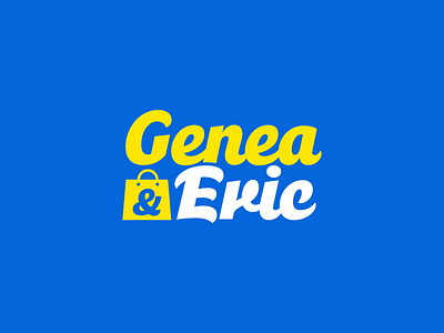 Genia & Eric 2d blue branding clean design ecommerce flat genea eric graphic design illustration logo minimal modern shopping simple typography typography logo vector yellow