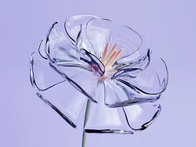 Flower 3d blender floral glass
