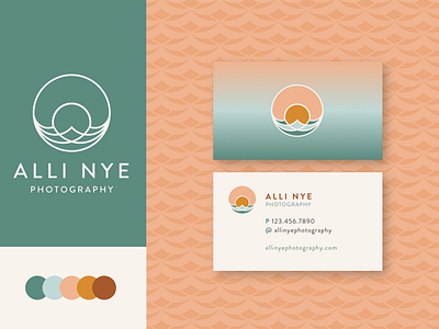 Alli Nye Photography branding business cards logo ocean sun waves