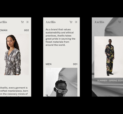 Axellis website ecommerce fashion ui website