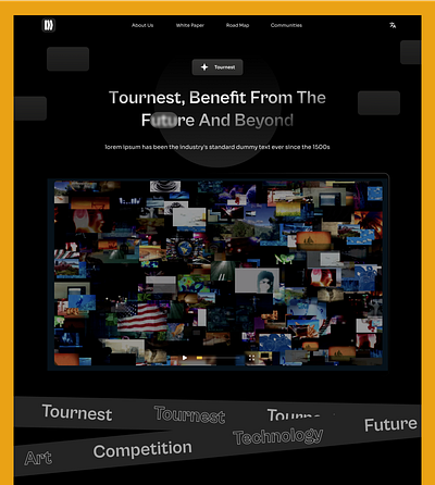 Tournest website_ hero section design typography ui ux