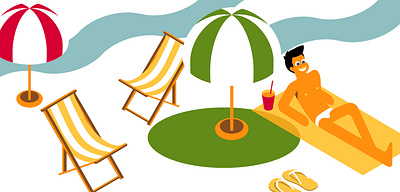 Beach Vibes for Tech Company beach design illustration rio de janeiro summer tech vector