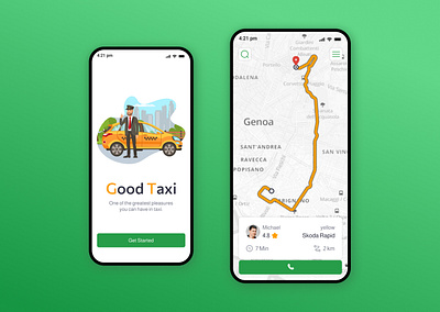 Daily UI 020 - Location Tracker app daily ui daily ui 020 daily ui 20 daily ui location tracker design friendly design green green design location tracker map order a taxi taxi taxi app ui ux