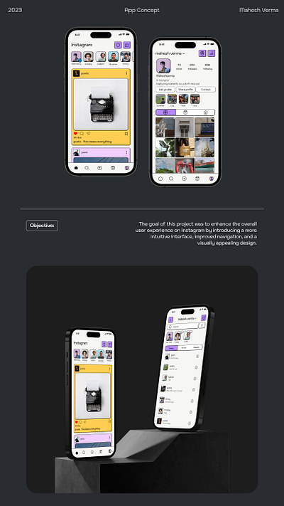 Redesigned Instagram UI Concept figma instagram app mobile app redesign redesign instagram ui ui design ui designer uiux