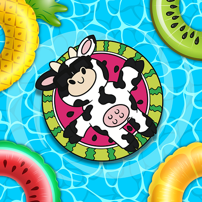 Penelope Summer character design clipart cow png illustration png clipart