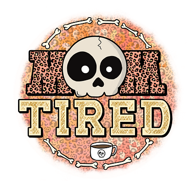 Mom Tired illustration/clipart character design graphic design halloween halloween illustration illustration mom png skeleton clipart skeleton png