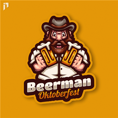 Beer Man Mascot Logo Design beer branding brewering character design graphic design illustration logo octoberfest vector