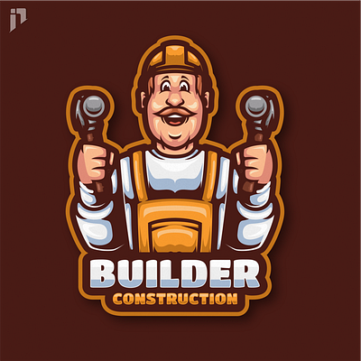 Builder Mascot Logo Design branding builder character construction design graphic design illustration logo vector