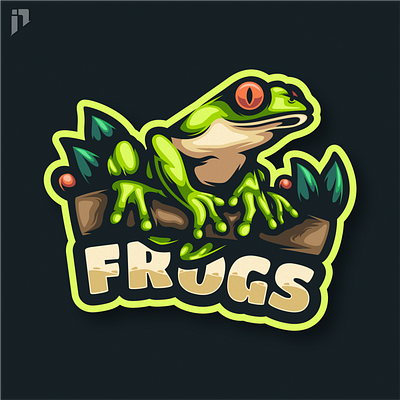 Frog Mascot Logo Design branding character design frog graphic design illustration logo mascot vector