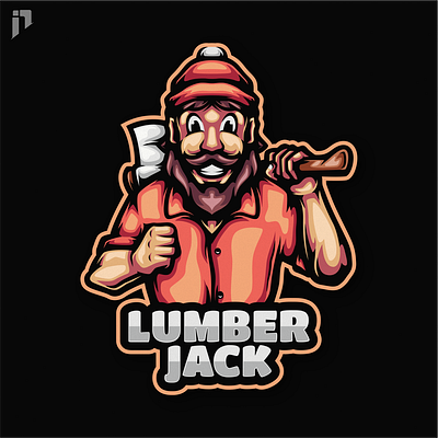 Lumberjack Mascot Logo Design branding character cute design graphic design illustration logo lumberjack man mascot vector
