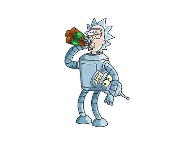 Ricknder adobe illustrator blender communication design futurama illustration morty rick rick and morty vector