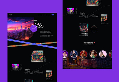Vibe - Your Personal Music Website build citymusic design designdrug figma hollywood music musicalbum musicwebsite ui uiux vibe watchmegrow webdesign webdesigner